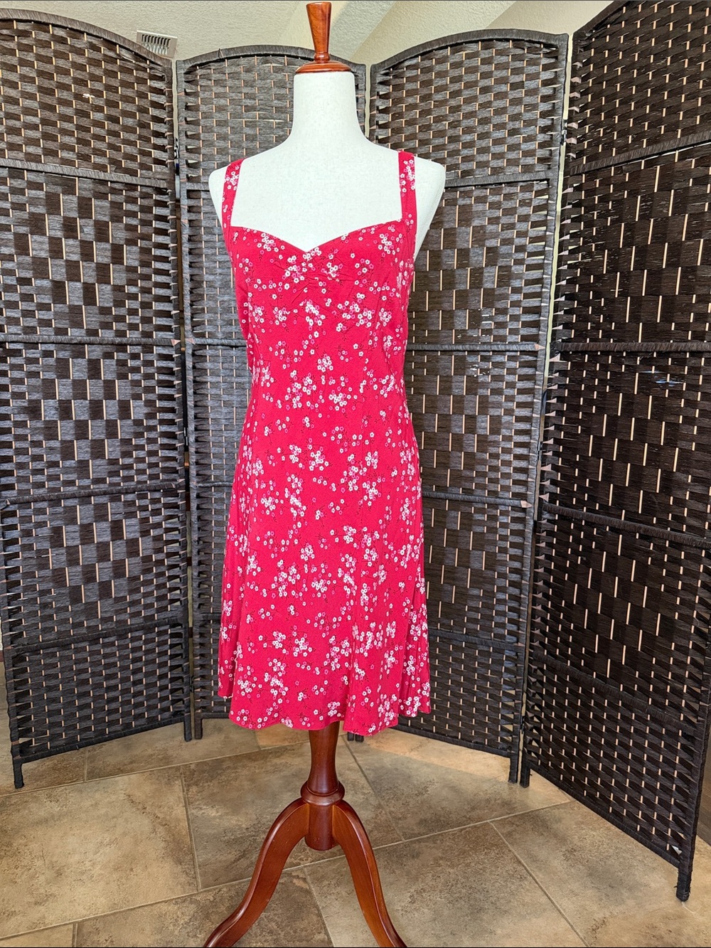 LOFT Red Floral Sundress